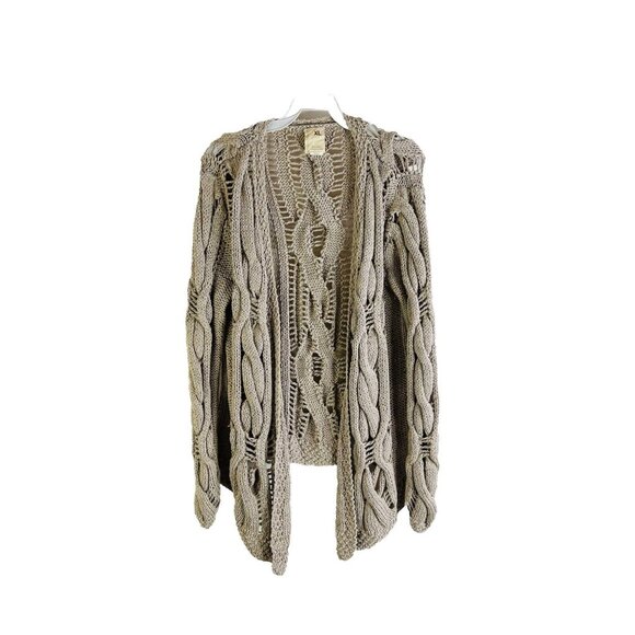 Far Away From Close Chunky Cable Knit Open Cardigan Sweater Boho - Picture 1 of 7